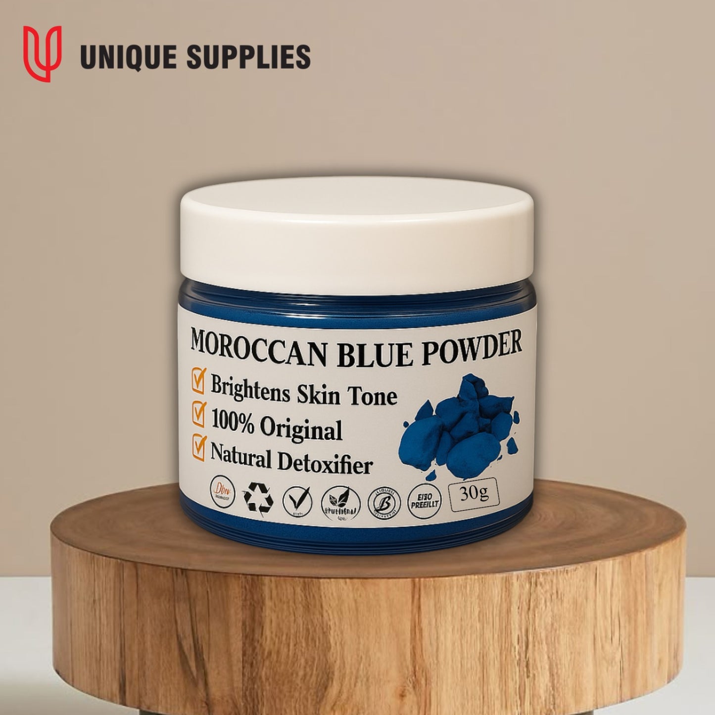 BLUE MOROCAN POWDER JARR//Blue Moroccan Powder Jar – Traditional Beauty Secret