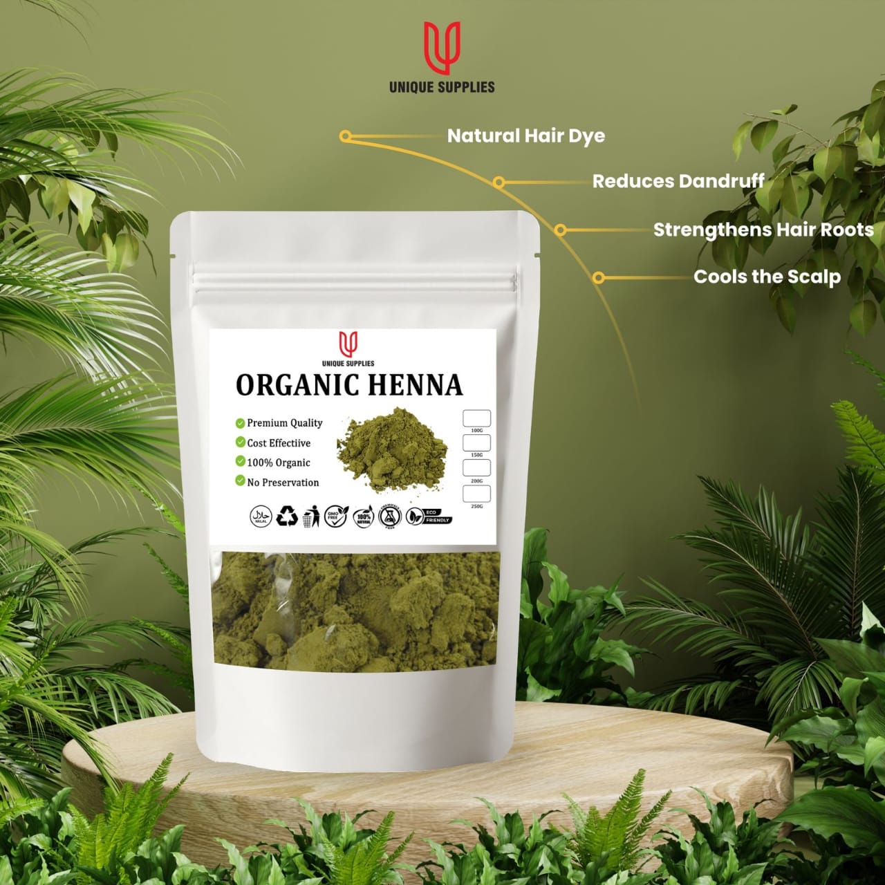 Organic Henna Powder | 100G | US Organics