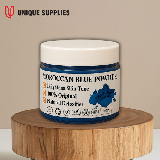 BLUE MOROCAN POWDER JARR//Blue Moroccan Powder Jar – Traditional Beauty Secret