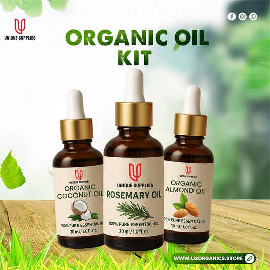Nourishing Hair & Skin Oil Kit – Coconut, Rosemary & Almond Oils (100% Pure & Natural)