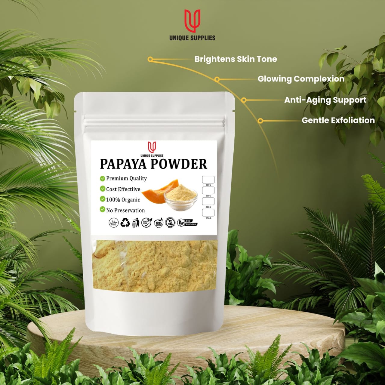 Papaya Powder – Natural Digestive Support &amp; Skin Nourishment \\ 100g