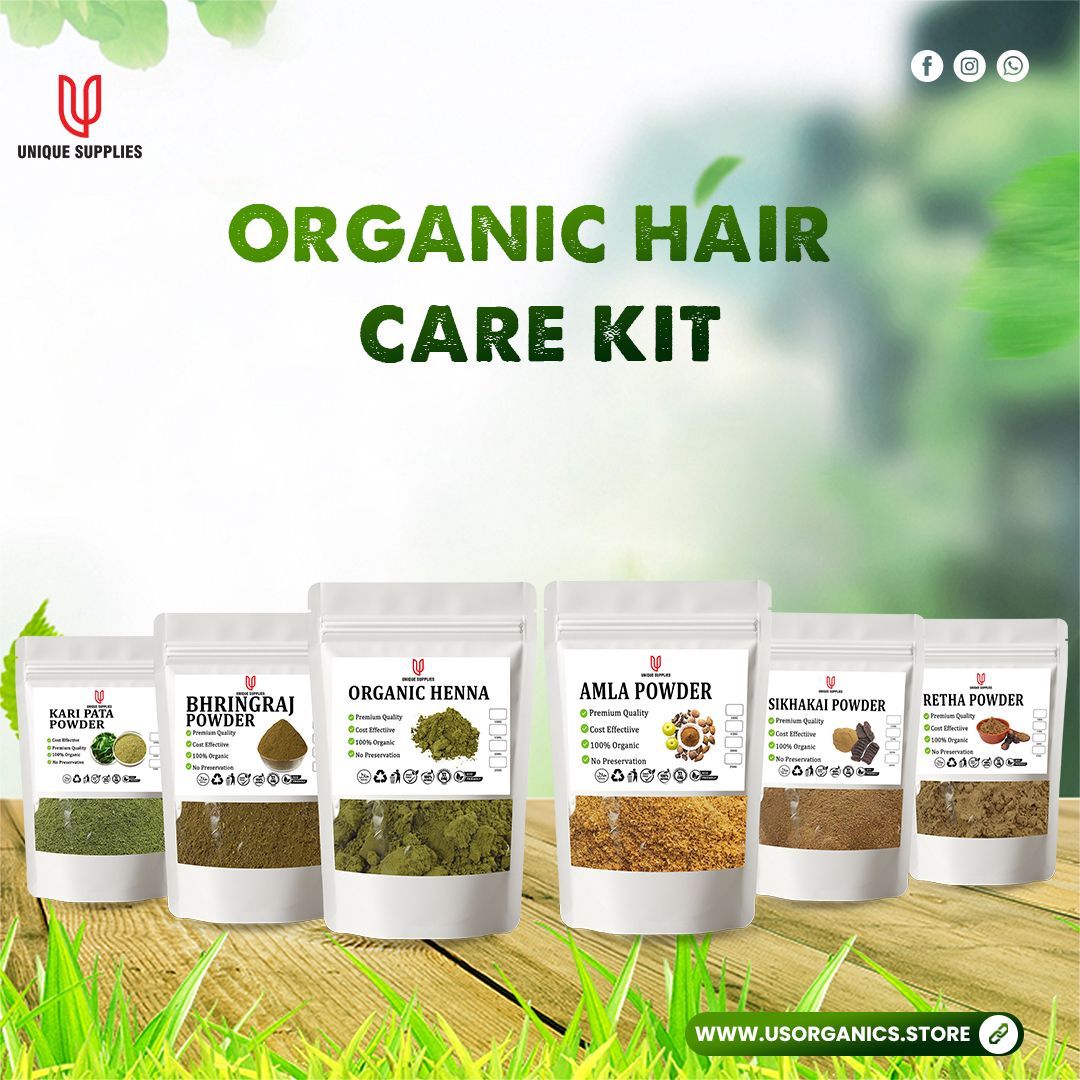 Amla, Reetha, Shikakai, Bhringraj, Henna,Kari pata powder